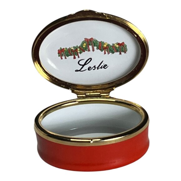 LTD Christmas 1987 Halcyon Personalized Trinket Box "Leslie" for Harrods 84/100 - Picture 7 of 9